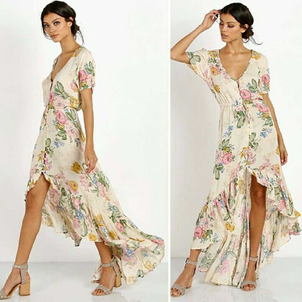 New auguste delilah maxi dress natural bloom 6 XS